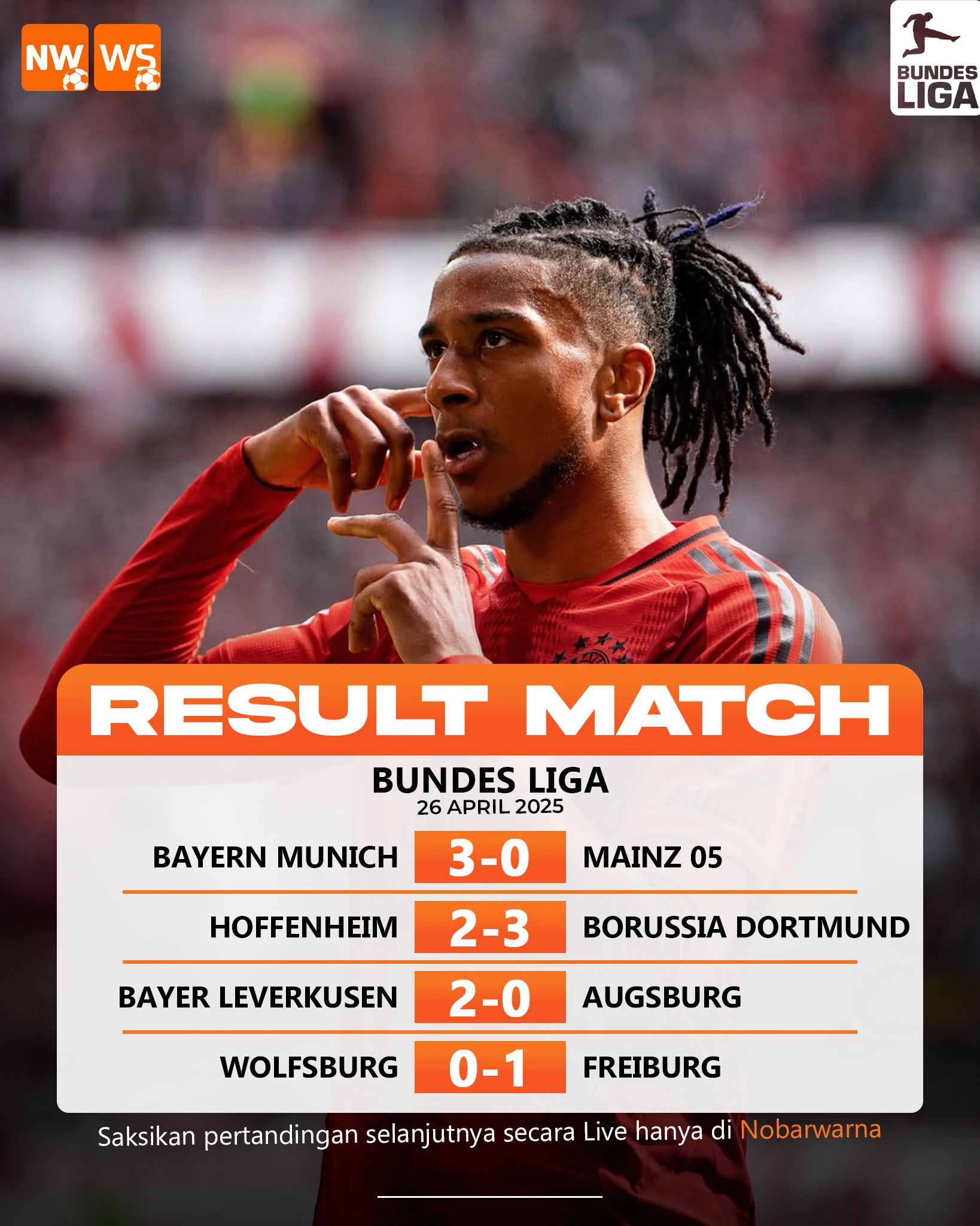 Hasil Pertandingan Bundesliga 26 April 2025